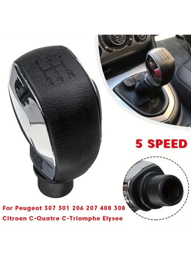 Chrome Gear Lever With Leather Case For Peugeot Citroen Manual 5 Speed Car - Image 3